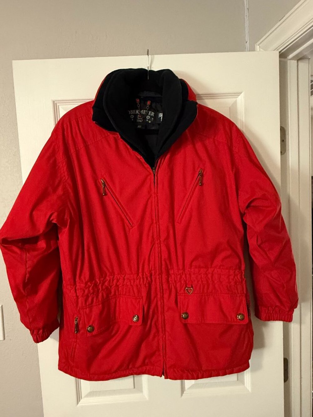 Vintage Obermeyer Womens Size 10 Red Gabriele Parka Ski Jacket Thermolite